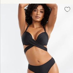 Space Front Fastening Wrap Around Lightly Padded U - Black Bra Sz. 36D